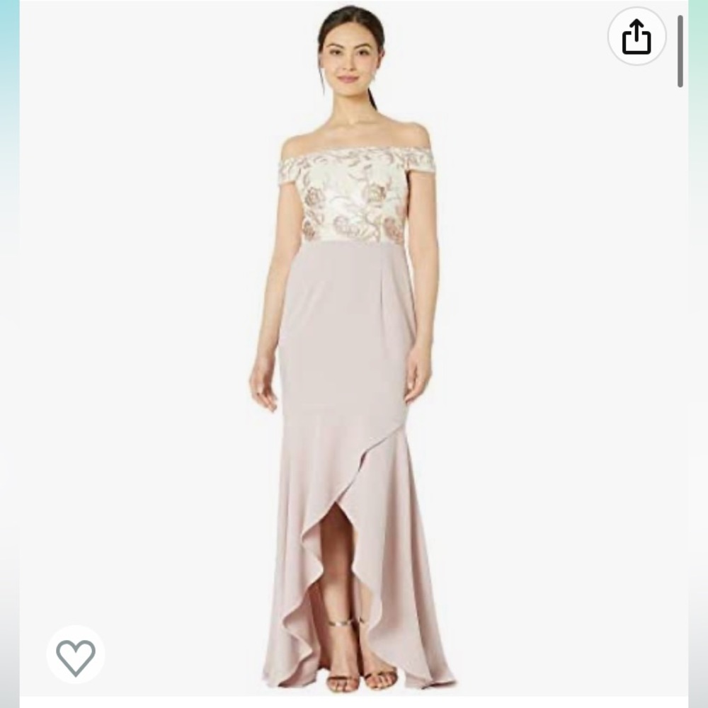Adrianna Papell Off-shoulder Floral Embroidered Dress